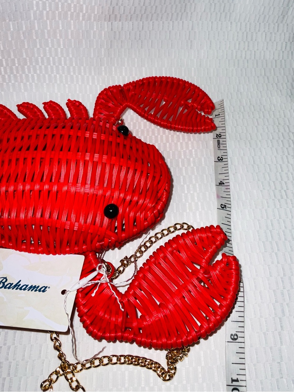 Tommy Bahama Red Woven Lobster Crossbody Bag - Picture 13 of 15